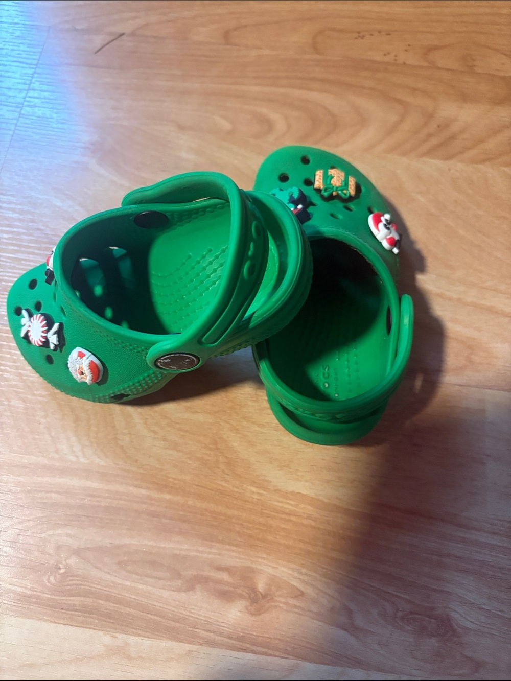 CROCS Kids Green Classic Clog with Fun Charms/gibbets